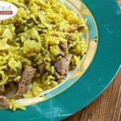Riso con verza e carne