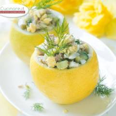 Insalata di Uova e Tonno in Coppa di Limone