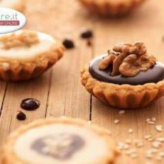 Cestini di frolla con Cioccolato e Noci
