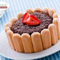 Charlotte con mousse al cioccolato fondente