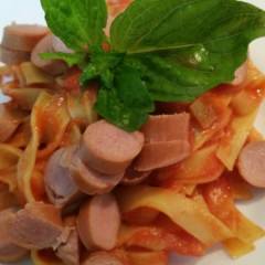 Tagliatelle sfiziose con wurstel