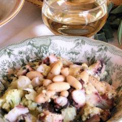 Insalata di polpo con broccolo e fagioli