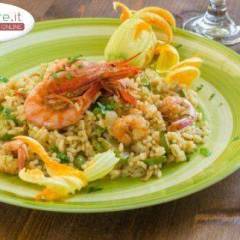 Risotto gamberetti e zucchine