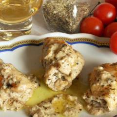 Involtini di pollo al caprino e brandy