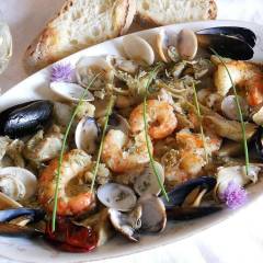 Gamberi e frutti di mare alla romana