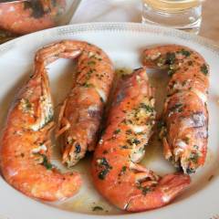 Gamberoni in forno alla malvasia