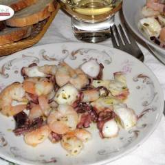Polpo e Gamberi con Salsa al Limone