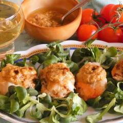 Capesante dorate in salsa di senape e brandy
