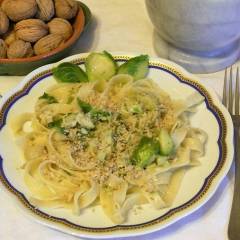 Tagliatelle con platessa e cavolini