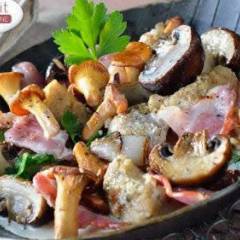Funghi in padella con pancetta