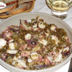 Insalata tiepida di Polpo con Fagioli Mung