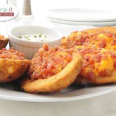 Barchette di patate con cheddar e pancetta
