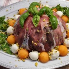 Insalata di Melone, Prosciutto e Mozzarelline a cupola