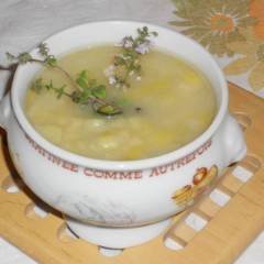 Minestra di Patate rosse e Porri alla Mentuccia