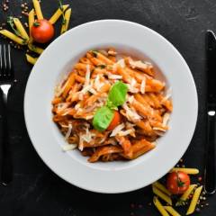 PENNE ZUCCHINE, PANCETTA E POMODORINI BIMBY