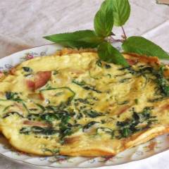 Frittata con Spalla di prosciutto crudo e Spinaci