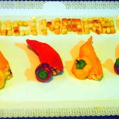Peperoni Ripieni di Riso e Crostini