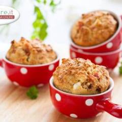 Muffin con funghi e prosciutto cotto