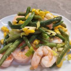 Insalata di Gamberi, Fagiolini e Mais