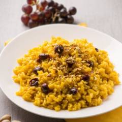 Risotto all'uva, zafferano e pistacchi bimby
