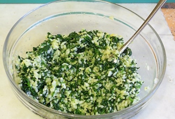 Timballo di riso e spinaci  preparazione 2