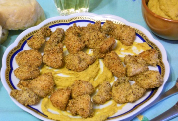 Bocconcini di pollo fritto con hummus   preparazione 6