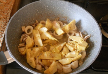 Calamari con carciofi al limone   preparazione 6