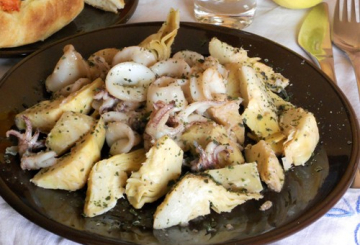 Calamari con carciofi al limone   preparazione 8