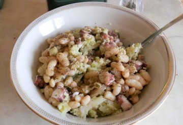 Insalata di polpo con broccolo e fagioli    preparazione 4