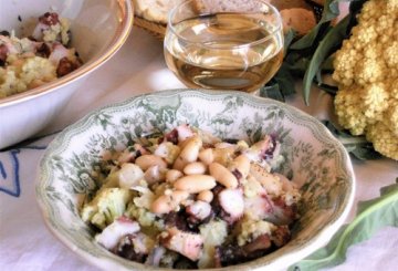 Insalata di polpo con broccolo e fagioli    preparazione 5