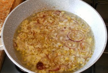 Pici, piselli, prezzemolo e peperoncino preparazione 2