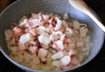 Insalata di totani e fagioli bianchi  preparazione 1