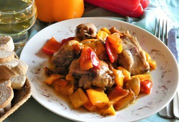 Coniglio alla piemontese con peperoni preparazione 9