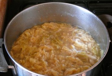 Crema di verza alla curcuma con semi di girasole preparazione 3