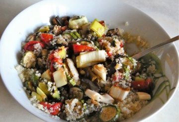 Quinoa con insalata di verdure grigliate preparazione 5