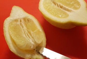 Coppette di limoni con polpo preparazione 3