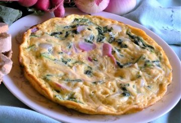 Frittata con foglie di ravanelli preparazione 9