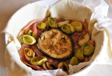 Torta rustica di melanzane e porri preparazione 5