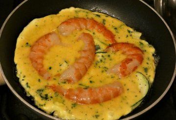 Frittata con zucchine e gamberoni    preparazione 5