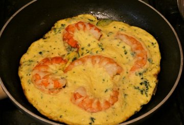 Frittata con zucchine e gamberoni    preparazione 6