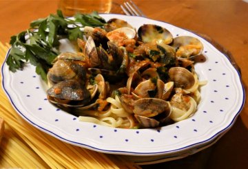 Pasta con vongole e lupini preparazione 8