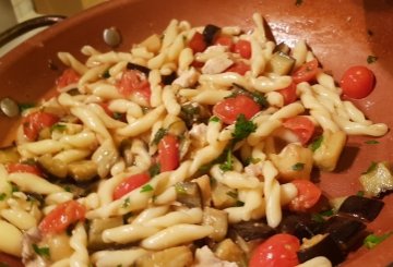 Pasta pesce spada e melanzane preparazione 8