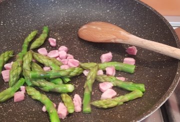 Pasta asparagi e pancetta preparazione 6