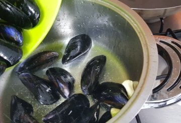 Cozze alla Busara preparazione 2