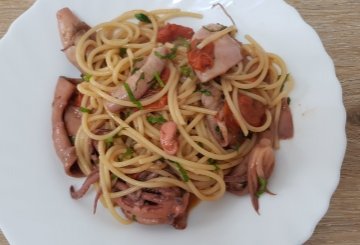 PASTA CON I TOTANI preparazione 6