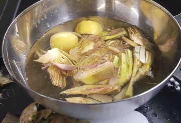 PASTA CARCIOFI E GAMBERI preparazione 4