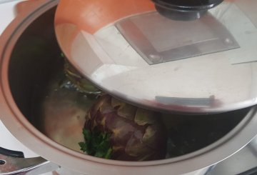 CARCIOFI BOLLITI ALLA NAPOLETANA preparazione 4