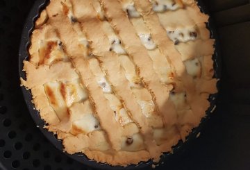 CROSTATA  RICOTTA E GOCCE DI CIOCCOLATO IN FRIGGITRICE AD ARIA preparazione 9