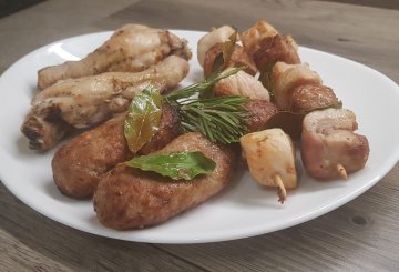 GRIGLIATA DI POLLO E TACCHINO IN FRIGGITRICE AD ARIA preparazione 3