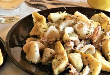 CALAMARI CON CARCIOFI AL LIMONE  